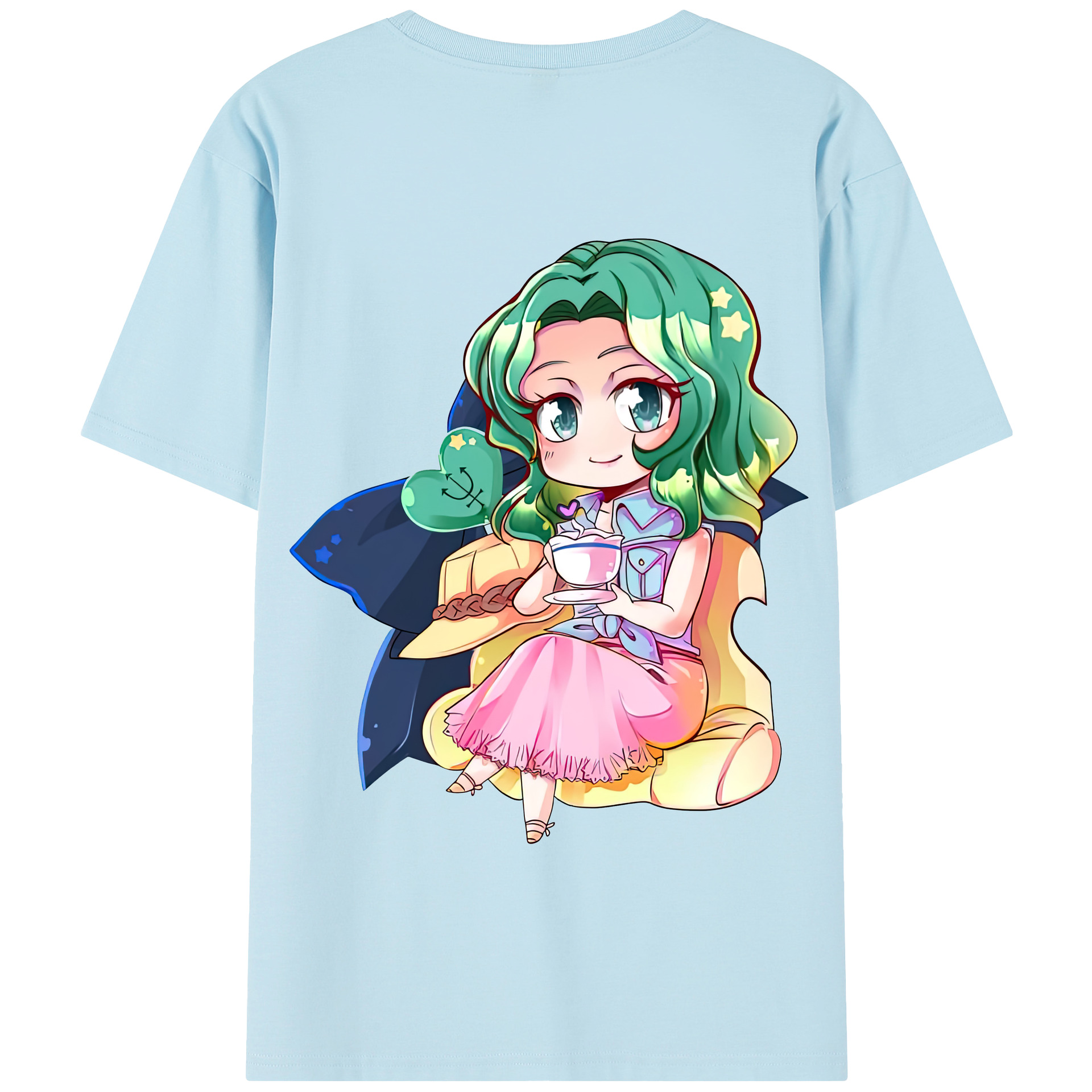 （画像用） 美少女戦士セーラームーン 海王 みちる（かいおう みちる） Sailor Moon Kaiou Michiru 綿100％半袖Tシャツ（背面プリント）